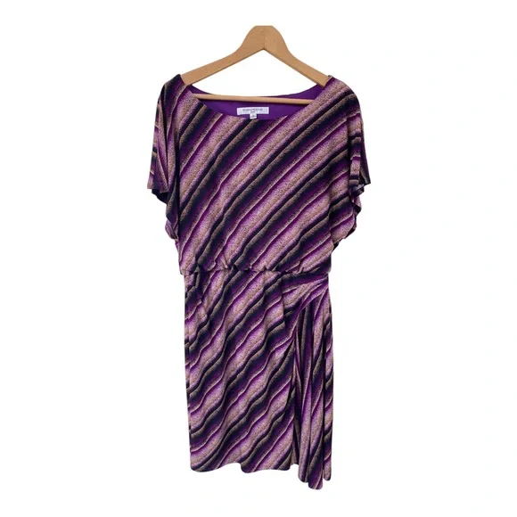 evan picone purple dress Evan Picone Dresses | Evan Picone Blouson Dress Size 10 Vibrant Purple Combo Original Price 99.00 Nwt | Color: Black/Purple